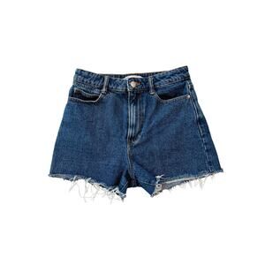 zara dark wash high rise shorts - size 4